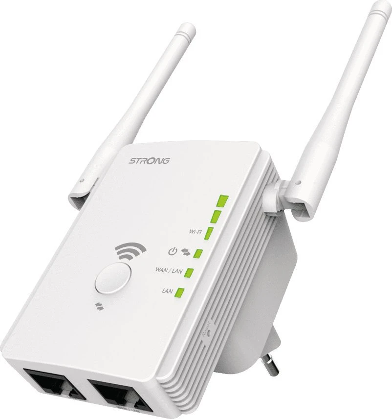 Maršrutizatorius Strong REPEATER300V2, Tinklo kartotuvas, 300 Mbit/s, „Wi-Fi“, Ethernet LAN jungtis, Balta