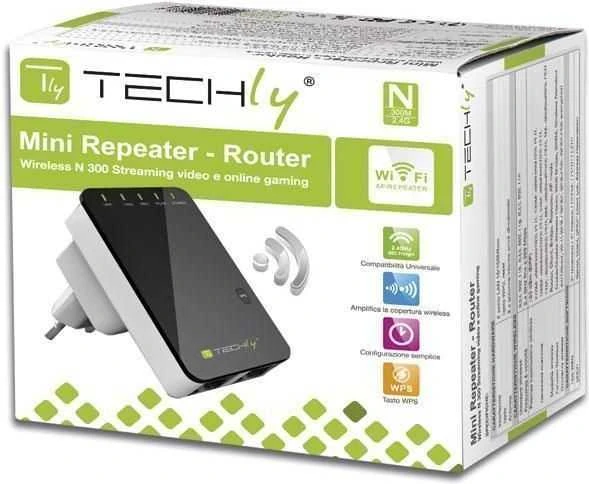 Techly 301078 Belaidis mini maršrutizatorius / signalo stiprintuvas 802.11n 300Mbps, įskiepis