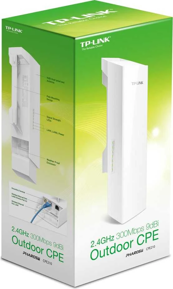 TP-Link WIFI prisijungimo taškas CPE lauko sąlygoms AP/Maršrutizatorius/Bridge/CPE, 2,4GHz, 9dbi, 300Mbps, Point to Point režimu iki 5Km veikimo nuotolis