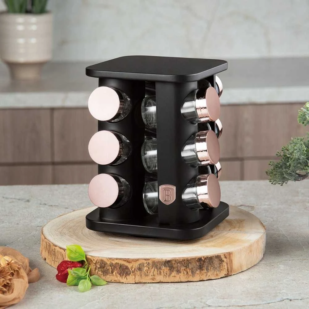 Berlinger Haus PRIESKONIŲ ROTACINIS STOVAS 12 TALPYKLIŲ BERLINGER HAUS BH-8559 Juodas ROSE
