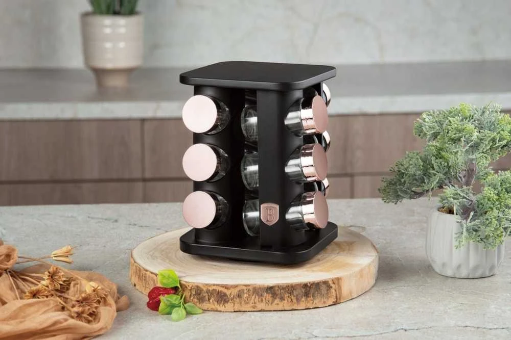 Berlinger Haus PRIESKONIŲ ROTACINIS STOVAS 12 TALPYKLIŲ BERLINGER HAUS BH-8559 Juodas ROSE
