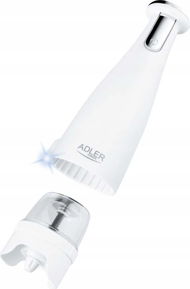 Adler | Elektrinis druskos ir pipirų malūnėlis | AD 4449w | Korpuso medžiaga ABS plastikas | 7 W | Ličio | Matinis baltas