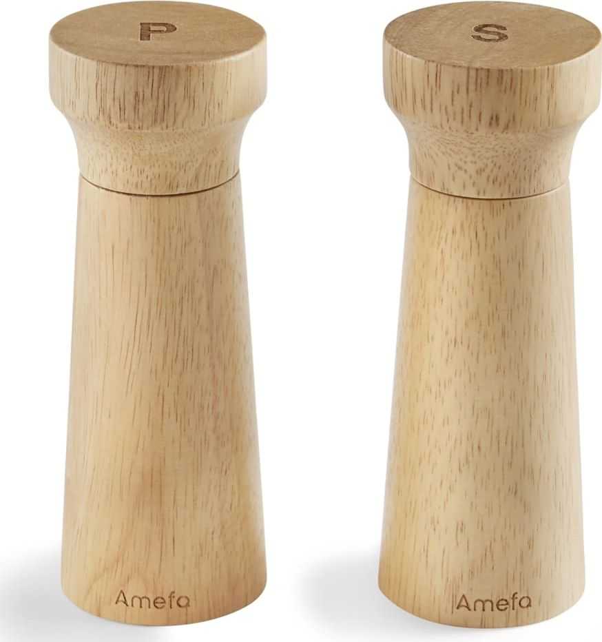 Prieskonių malūnėlis Amefa Młynki do soli lub pieprzu, 2 vnt., 15 cm, drewniane