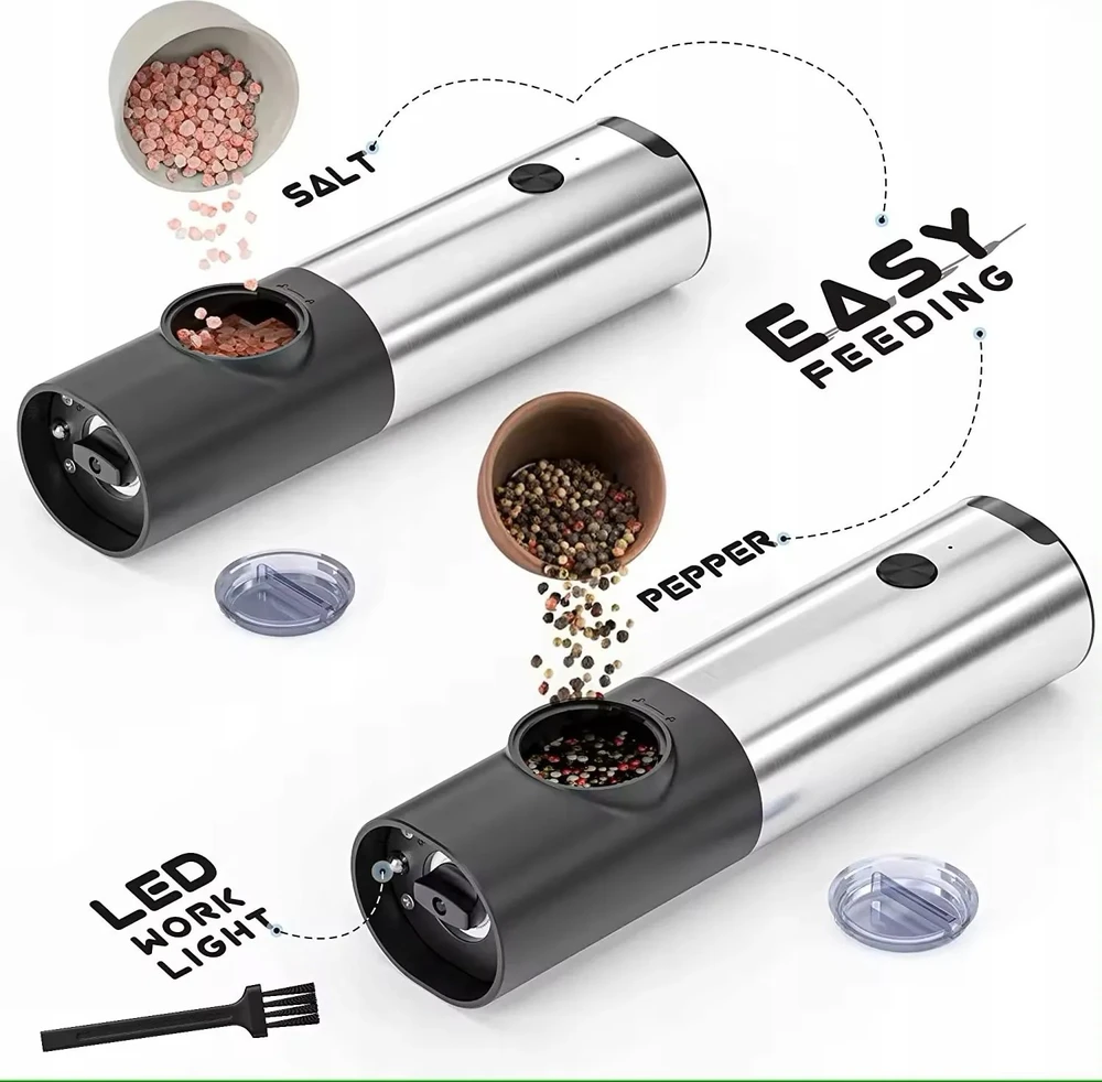 Cecotec PROMIS pipirų ir druskos malūnėlių rinkinys su stovu MP36X2