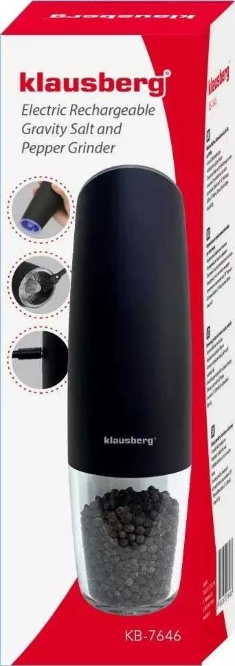 Klausberg Młynek „Kinghoff“ elektrinis juodųjų pipirų ir druskos malūnėlis