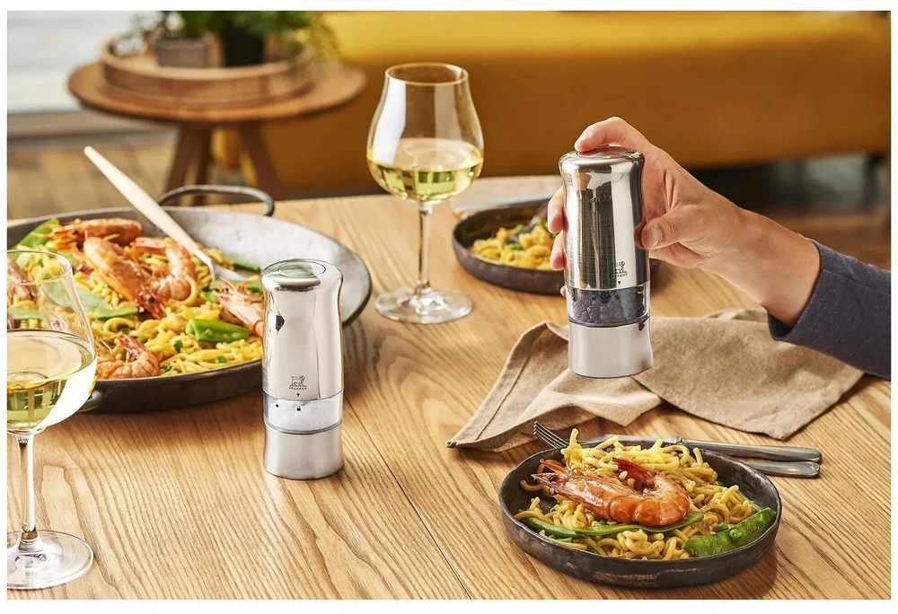 Prieskonių malūnėlis Peugeot Duo PM+SM Z electric sidabrinis 14 cm