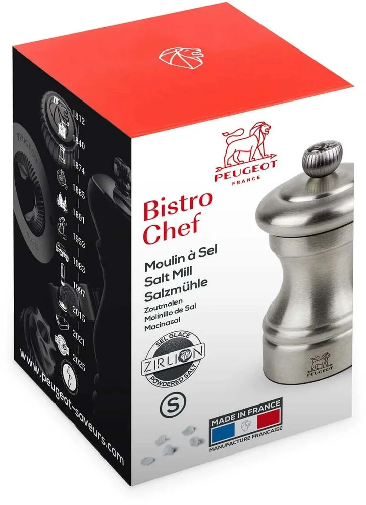 Prieskonių malūnėlis Peugeot Peugeot Bistro Chef Salt Mill Z 10 cm Stainless Steel
