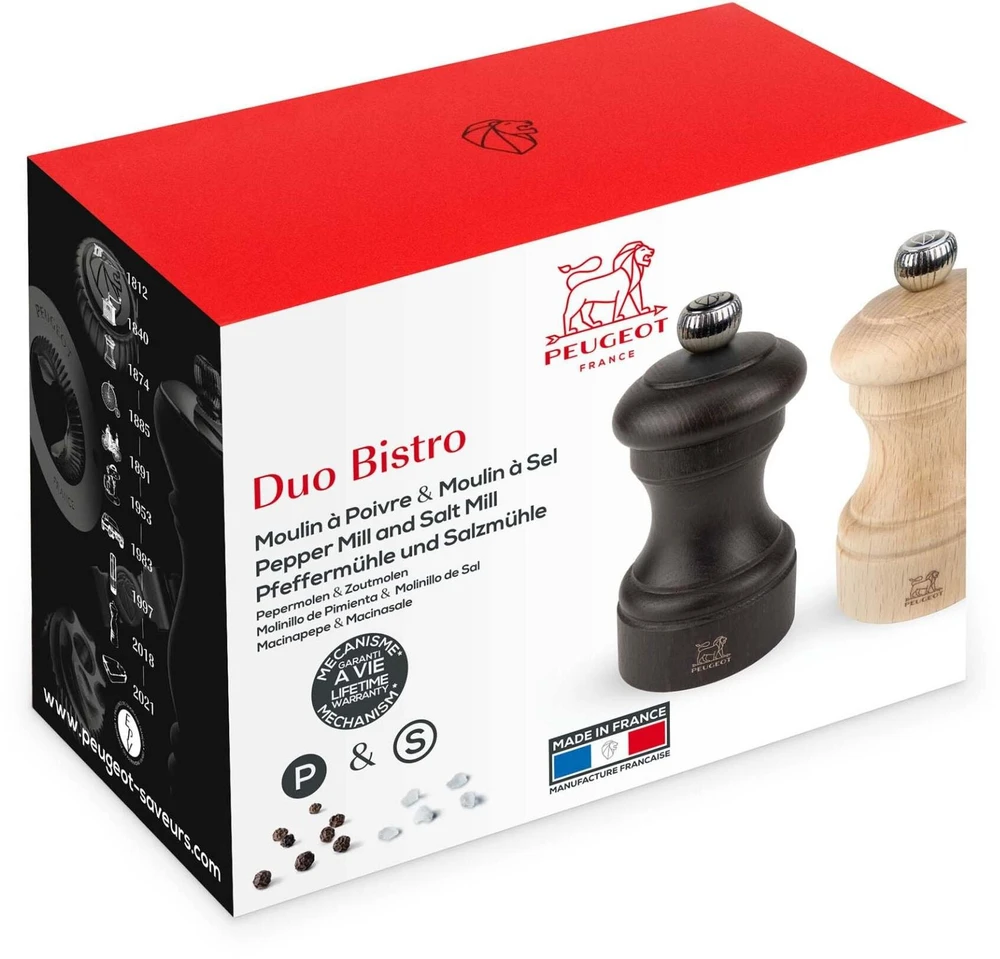 Prieskonių malūnėlis Peugeot Peugeot Bistro Pepper- and Salt Mill Z 10 cm Duo natur+choc