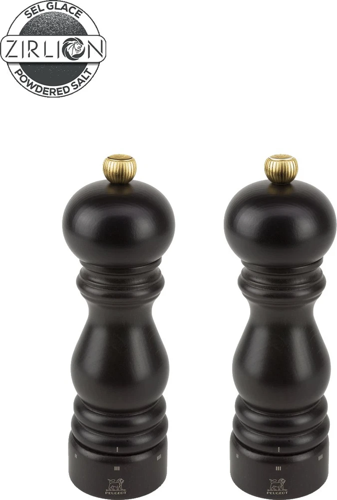 PEUGEOT PARIS druskos ir pipirų malūnėlių rinkinys, 18 cm, šokolado spalvos