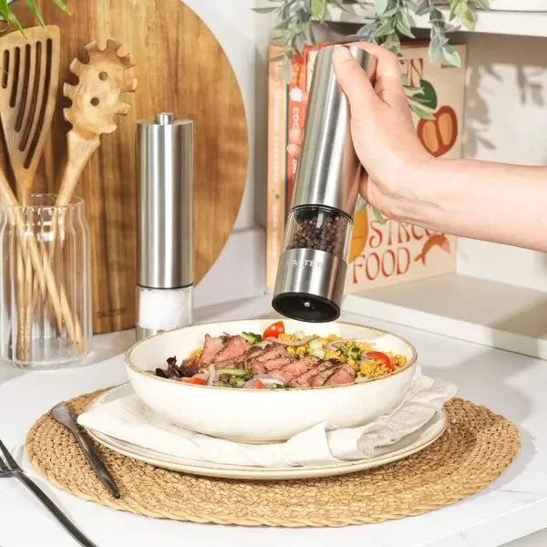 Prieskonių malūnėlis Salter 7522 SSTUR15 Stainless Steel Electric Salt &amp, Pepper Mills (T-MLX42484)