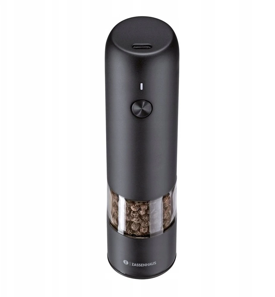 Prieskonių malūnėlis Zassenhaus Pepper Mill Kolonia USB Electric, 14 cm, juodas (033137)