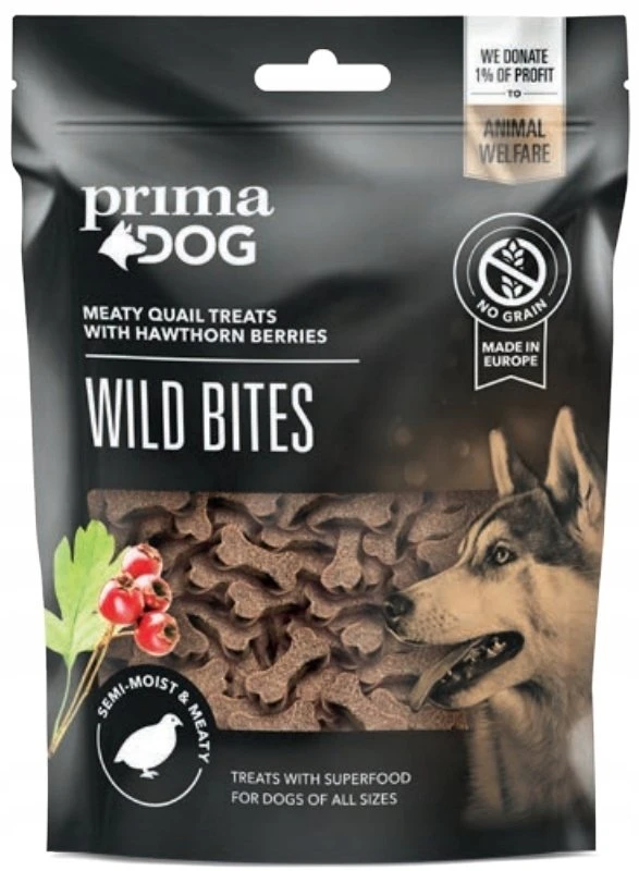 Prima WILD BITES putpelių ir gudobelės minkšti kąsneliai 150 g