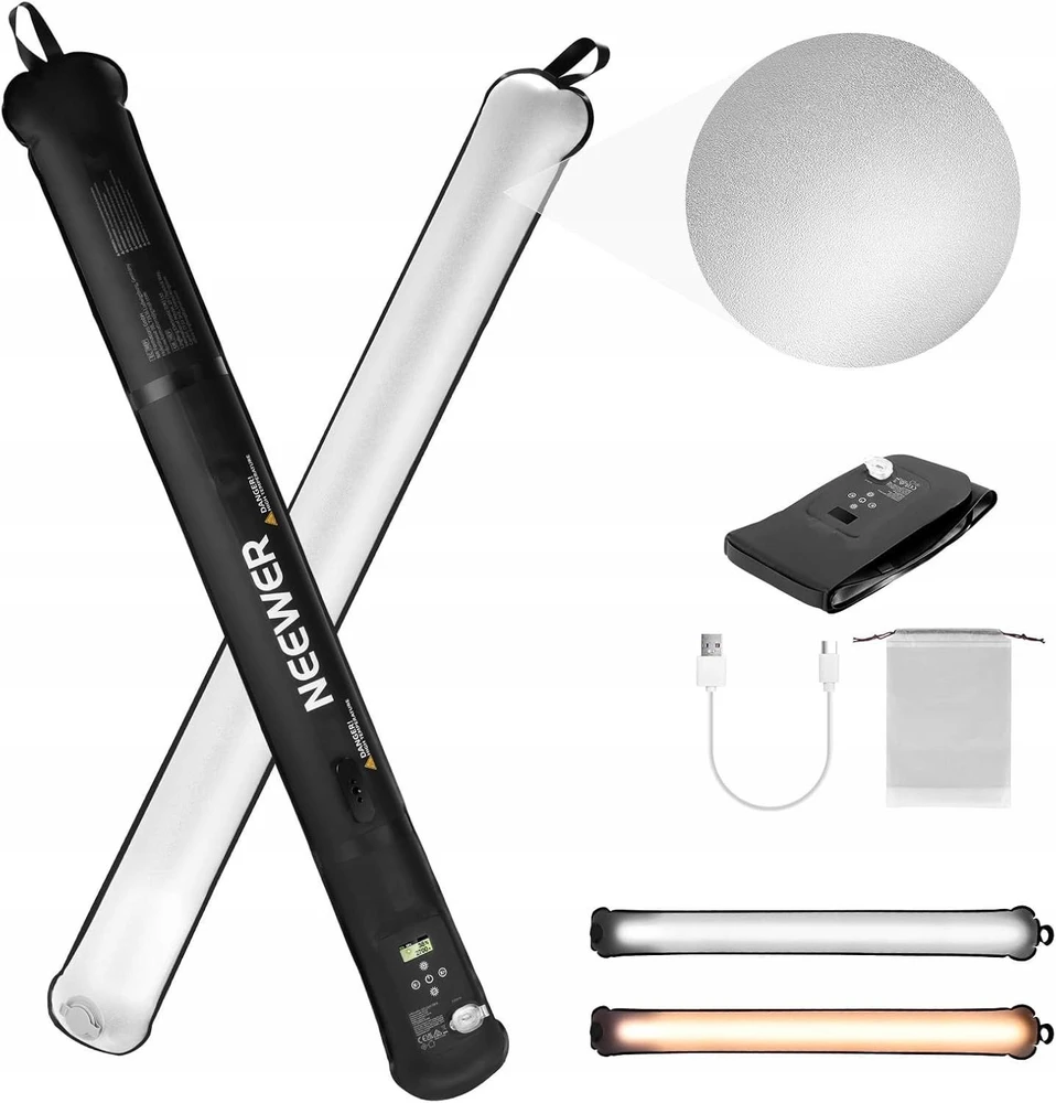 NEEWER LED šviesos lazda 90 cm, dvikolorė, 21 W, 2500 mAh, USB-C, GC21B