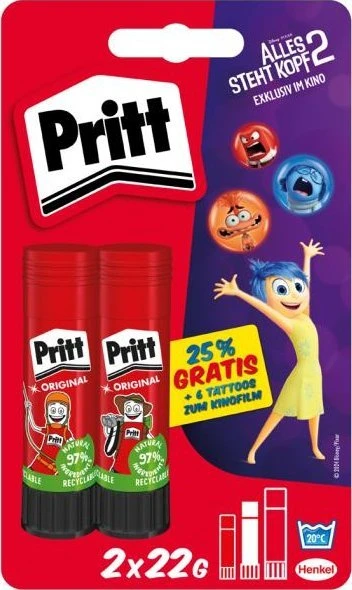 Pritt klijų pieštukai 2x22g su animacinio filmo personažais