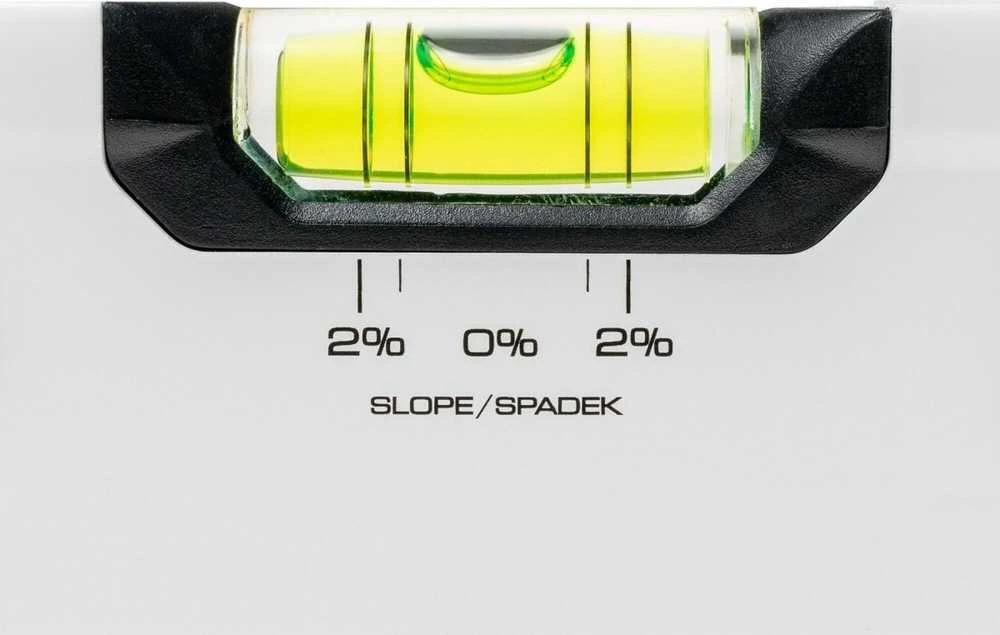 PRO LEVEL Baltas LYGIS IR VERTIKALUS INDIKATORIAUS NUOLAIDAS 2 % 17 CM