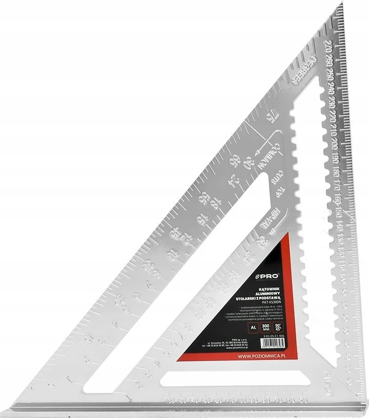 PRO Staliaus kampainis ALIUMININIS SU PAGRINDU 300MM