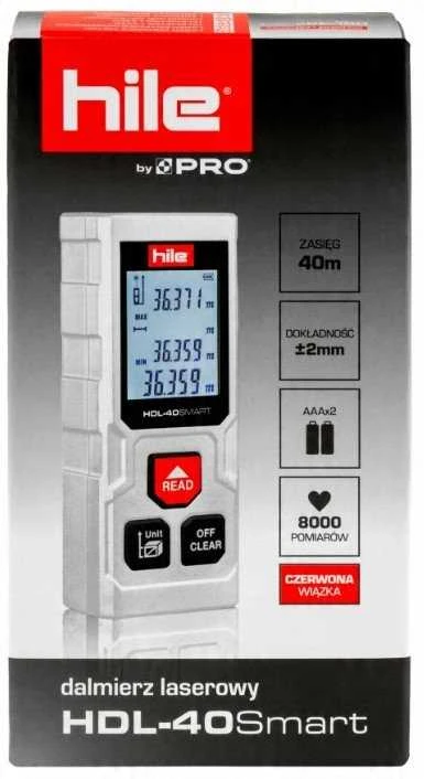 Lazerinis atstumų matuoklis PRO DALMIERZ LASEROWY HILE 40M HDL-40SMART