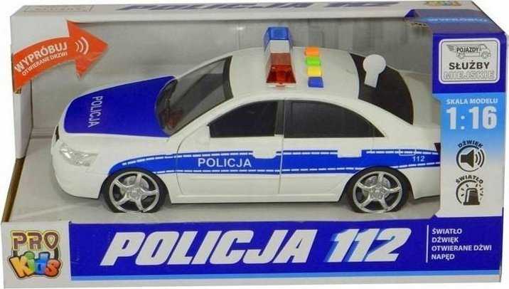 Pro Kids AUTO policija, 1:16, šviesa ir garsas, 24 cm, plastikas.