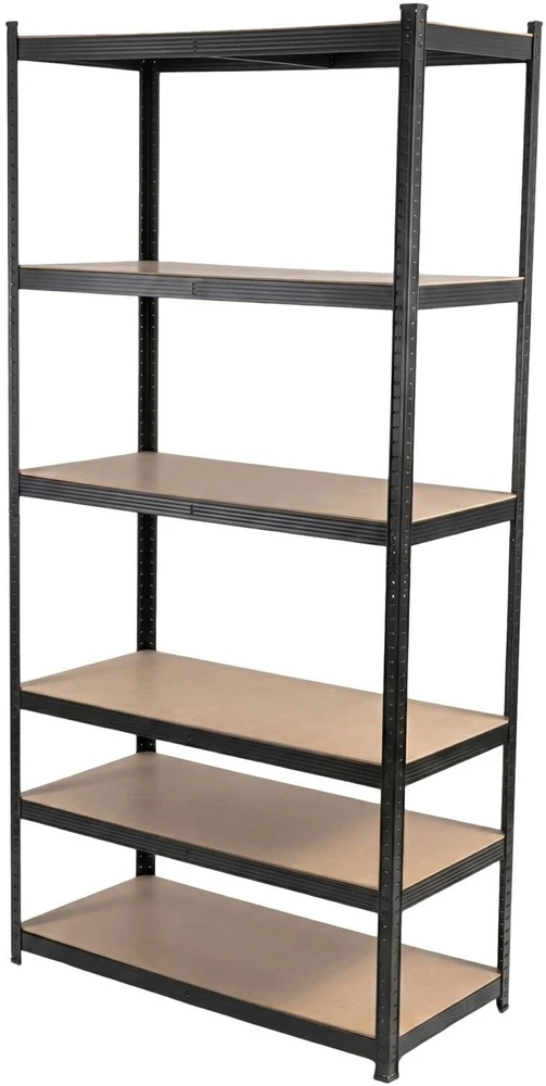 Regał Lentyna Presuojama metalinė lentyna, 6 lentynos, 2220 × 1100 × 500 mm, 175 kg, juoda
