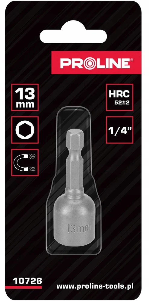 Końcówka Antgalis su magnetiniu dangteliu, 1/4", 6 kampų, 13 mm, 1 vnt. prolino
