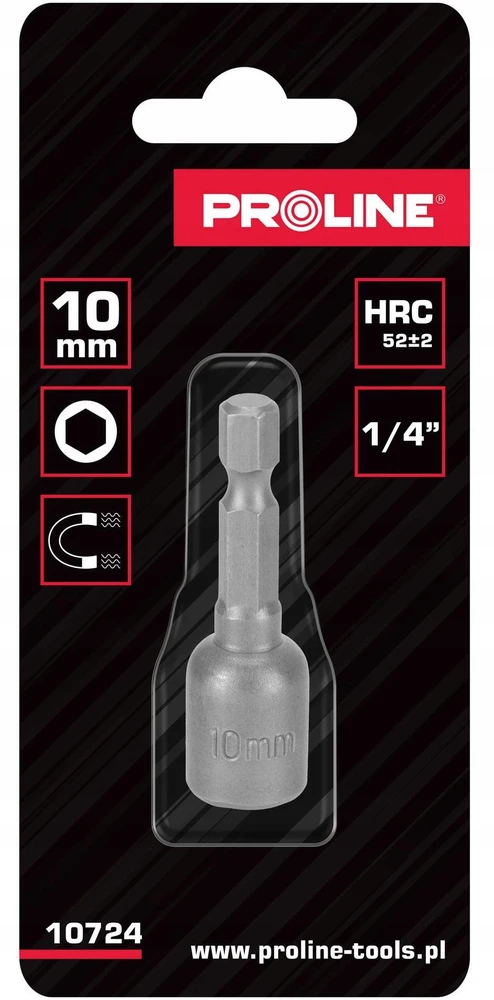 Końcówka Antgalis su magnetiniu dangteliu, 1/4", 6 kampų, 10 mm, 1 vnt. prolino