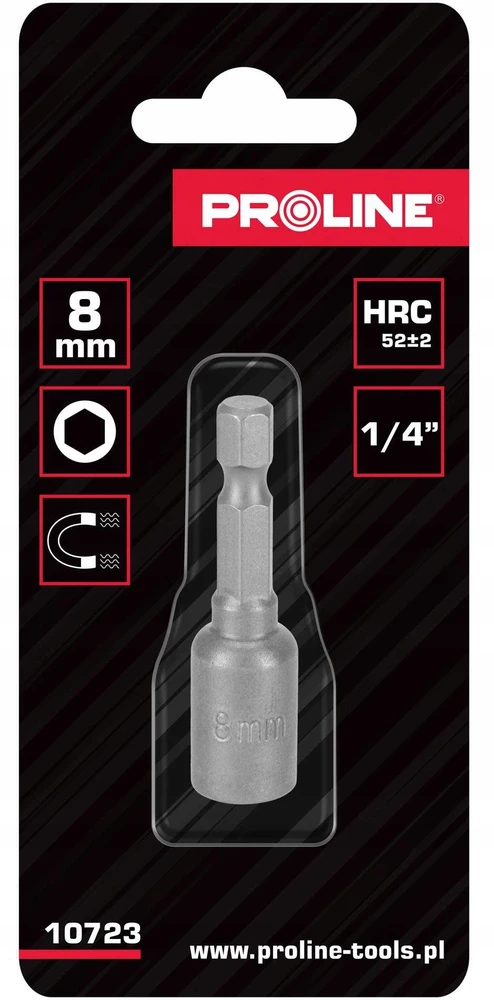 Końcówka Antgalis su magnetiniu dangteliu, 1/4", 6 kampų, 8 mm, 1 vnt. prolino