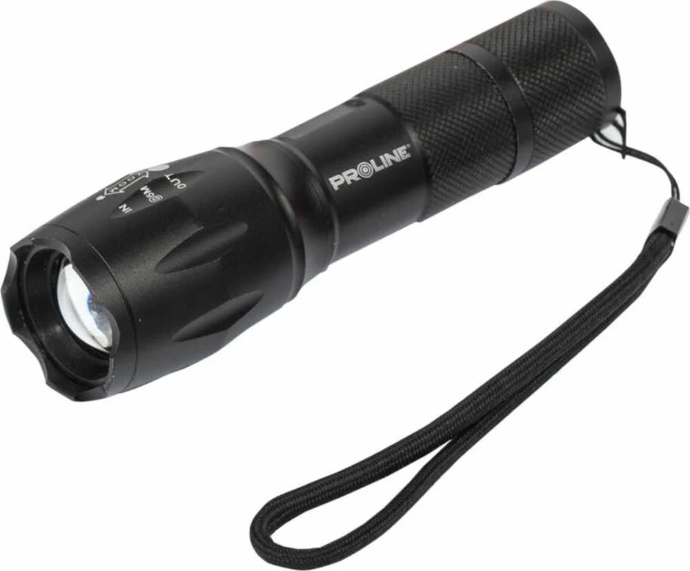 Latarka, Žibintuvėlis, Aliuminio žibintuvėlis 200 lm, 3xAAA, 5 šviesos režimai, priartinimas, „Proline“