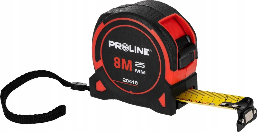 Miara Riedanti matavimo juosta 8 m / 25 mm magnetinė nailono su prolino sandarikliu