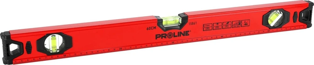 Poziomnica, Standartinis gulsčiukas, tripusis, frezuotas, 1 mm/1 m, 40 cm, proline
