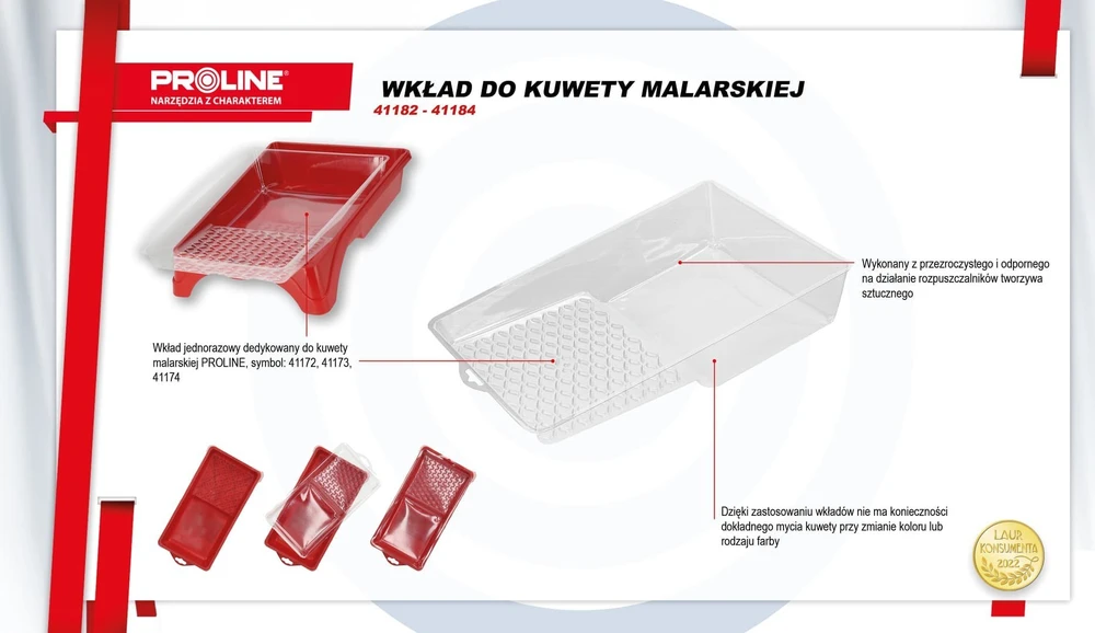 Wkład Kasetė Dažų padėklo įdėklas „Proline“, 380x320 mm, „Proline“