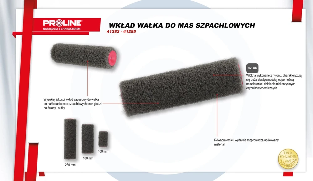 Wkład Kasetė Volelio įdėklas glaistui, 250 mm, skersmuo 8 mm, proline