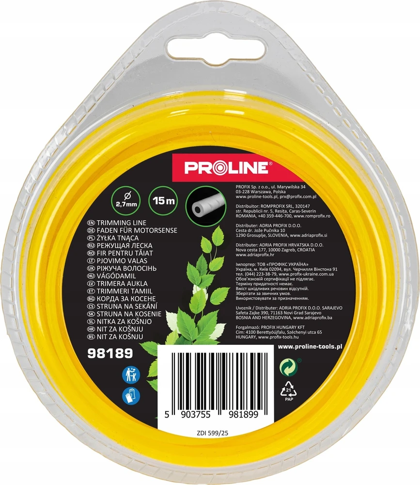 Pro-Line Valas Apvali pjovimo linija su įdubimais 2,7 mm x 15 m, prolinas