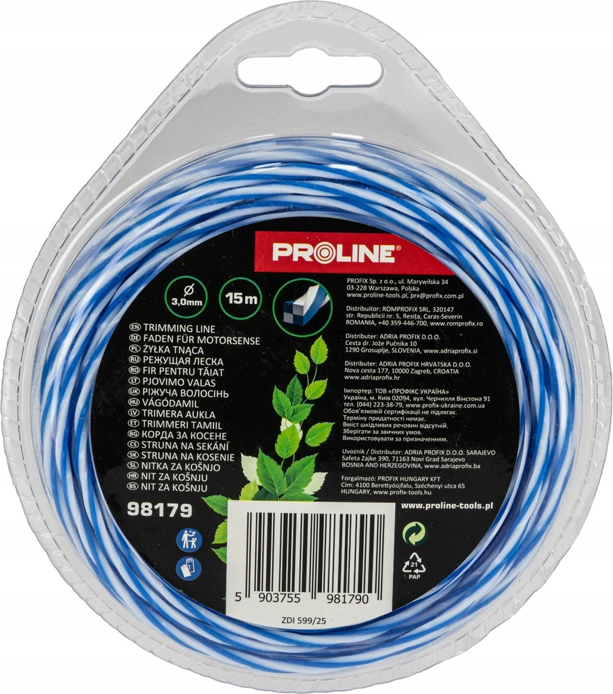 Pro-Line Valas Pjovimo linija languotai susukta 3,0 mm x 15 m, prolinas