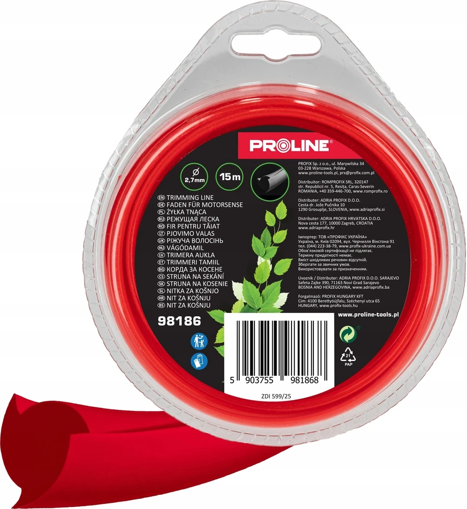 Pro-Line Valas Trikampė pjovimo linija 2,7 mm x 15 m, prolinas