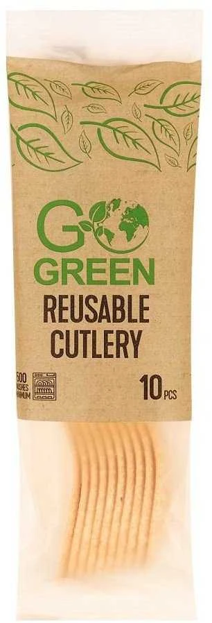 Gogreen Daugkartinio naudojimo šakutės „Go Žalias“ „Go Žalias“, 10 vnt.