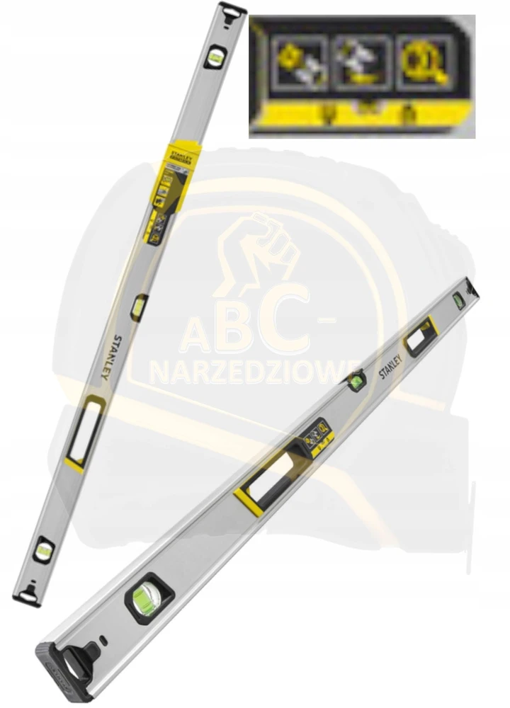 Stanley Poziomnica, „Fatmax Xtreme“ gulsčiukas su dėžine sija, 120 cm, 3 svareliai, 2 rankenos, 0,5 mm/m