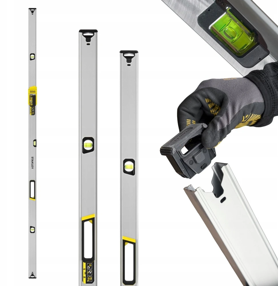 Stanley Poziomnica, „Fatmax Xtreme“ gulsčiukas su dėžine sija, 200 cm, 3 svareliai, 2 rankenos, 0,5 mm/m