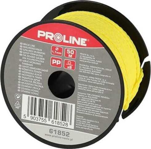 Sznurek Mūro virvė 1,7 mm x 100 m geltona prolino