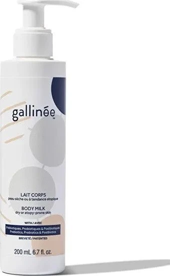 „Gallinee Body Care“ drėkinamasis kūno pienelis su prebiotikais, probiotikais ir postbiotikais, 200 ml