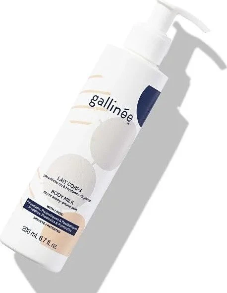 „Gallinee Body Care“ drėkinamasis kūno pienelis su prebiotikais, probiotikais ir postbiotikais, 200 ml