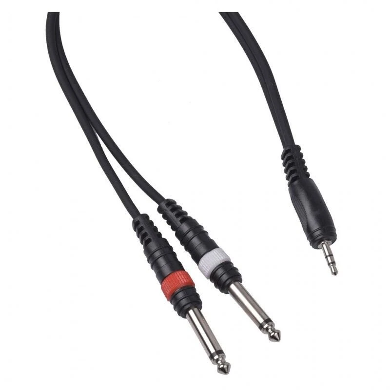 Audio laidas 3.5mm į 2x 6.3mm
