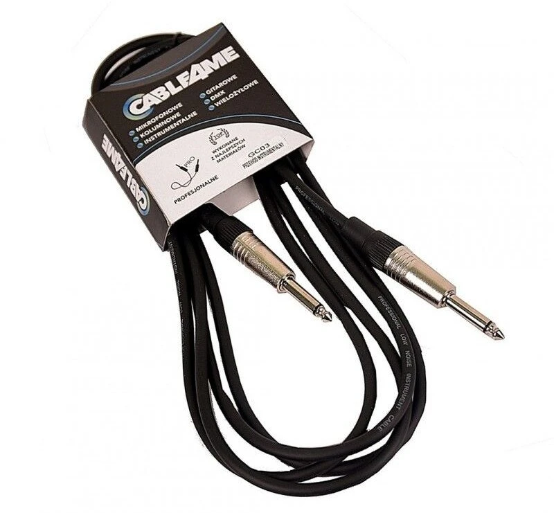 CABLE4ME 1m instrumentinis kabelis su 6.3mm jungtimis