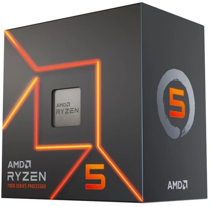 Procesorius AMD Ryzen 5 7400 CPU, 6 branduoliai, 4,3 GHz, Socket AM5 (Raphael) • dėžutėje, su aušintuvu