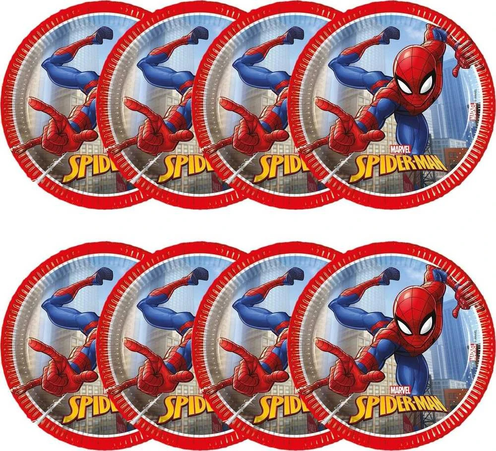 Globos Europe Bv PROCOS Popieriaus plokštės 20cm 8 vnt Spiderman