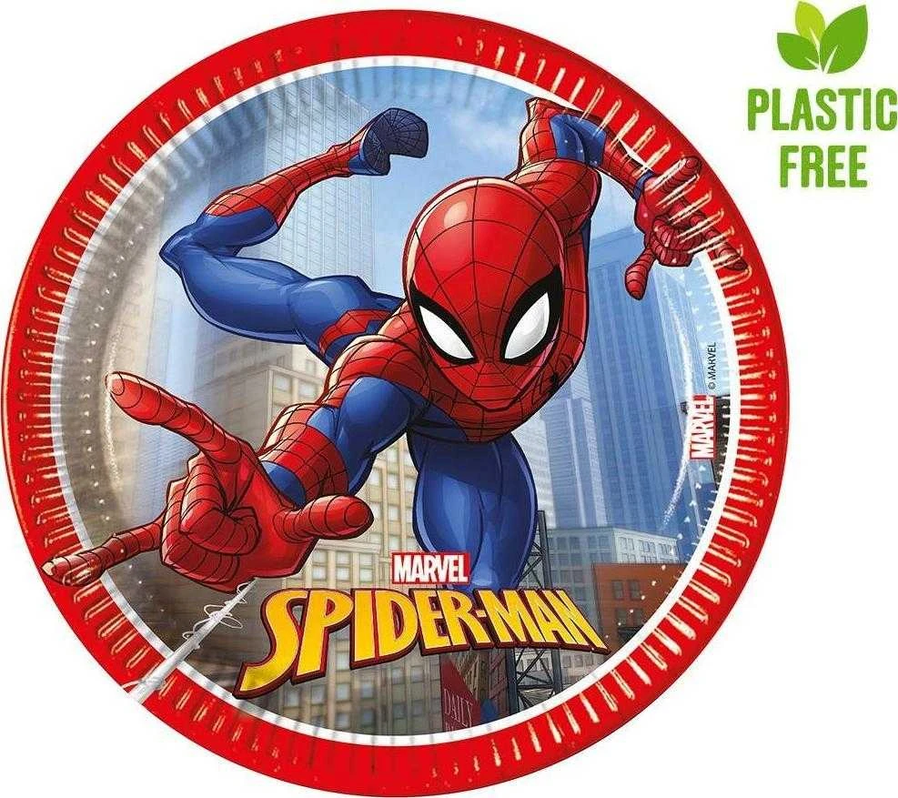 Globos Europe Bv PROCOS Popieriaus plokštės 20cm 8 vnt Spiderman