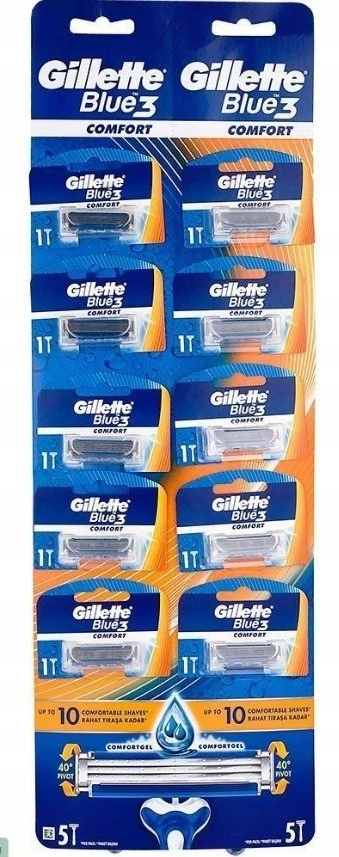 „Procter GILLETTE Mėlyna 3 Plus Comfort“ vyriški skustuvai, 1 pakuotė – 10 vnt.