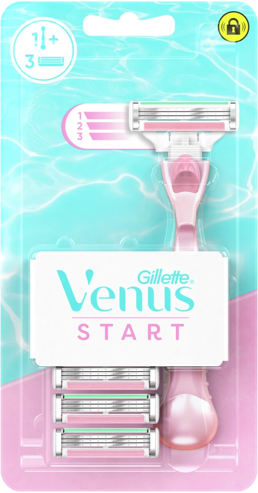 Procter Gillette Venus Start moterų skutimosi mašinėlė + 3 keičiami įdėklai (1521152)
