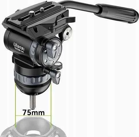 Kameros Trikojis - Ulanzi VideoFast 75mm Kamuolinis Galvutė, 10 Kg Apkrovos Talpa, Hidraulinė Skysčio Galvutė