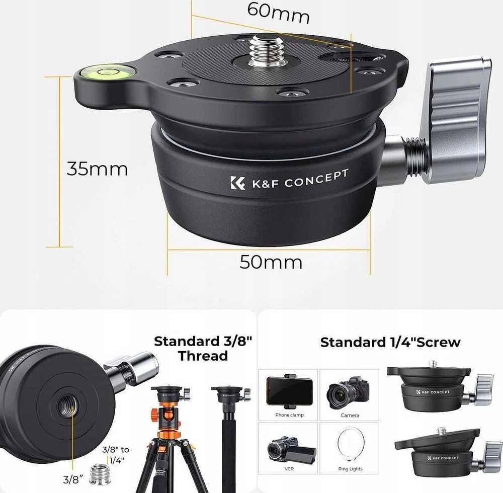 Stovo Galva - K&F Concept LB-60 360° Sukimosi 10 kg Apkrovos Talpa