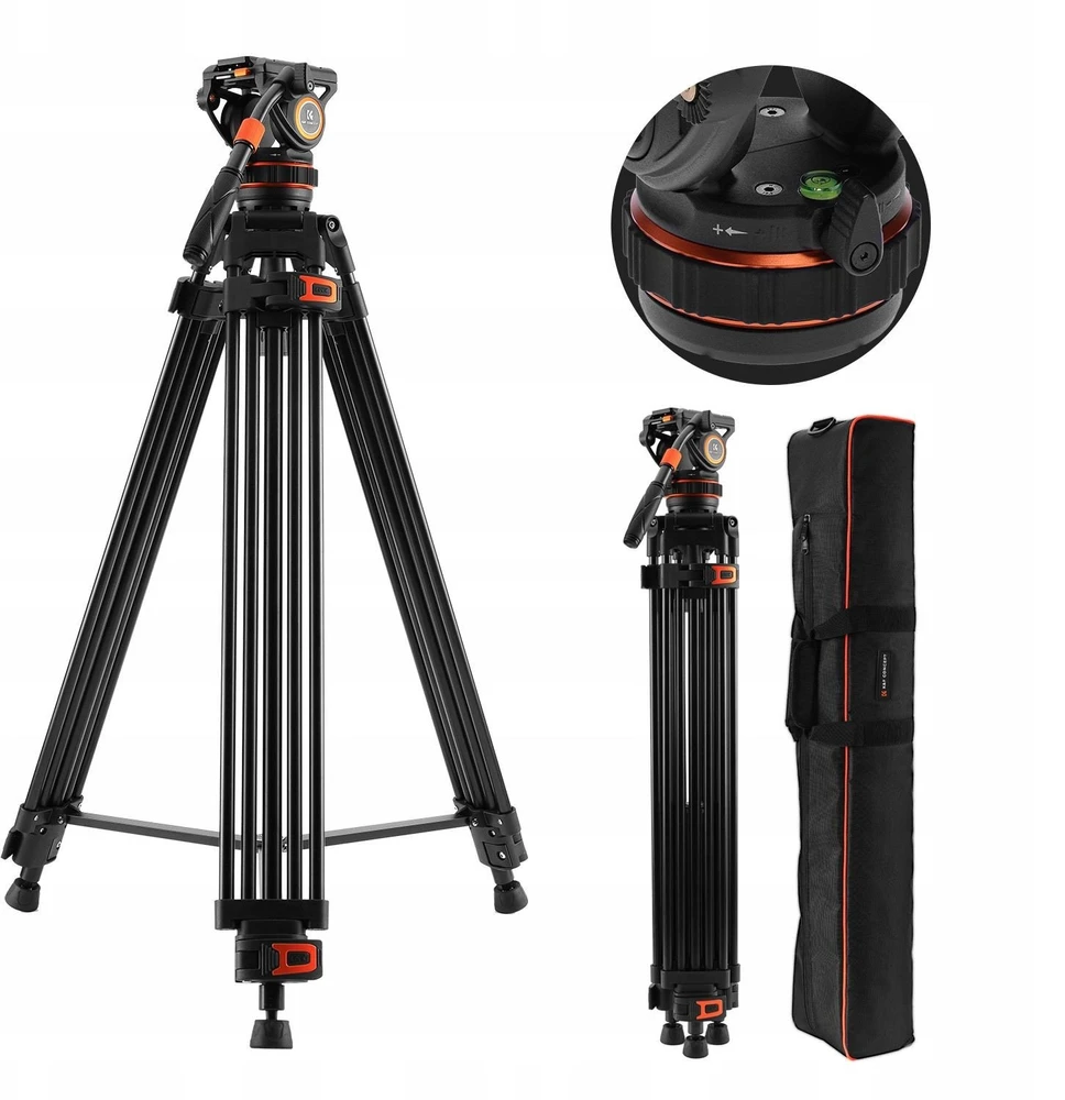 Profesionalus K&F filmavimo trikojis su oleohidrauline galvute 192cm / KF09.147